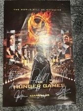 2012 NECA LIONSGATE THE HUNGER GAMES MOVIE ARENA POSTER 22x34 Signed By CAST!!
