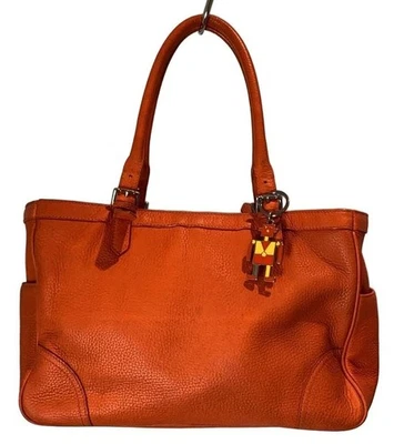 Sac fourre-tout Ralph Lauren en cuir orange pour femmes - Photo 1/4