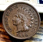 1890 Indian Cent Nice Original AU CHRC