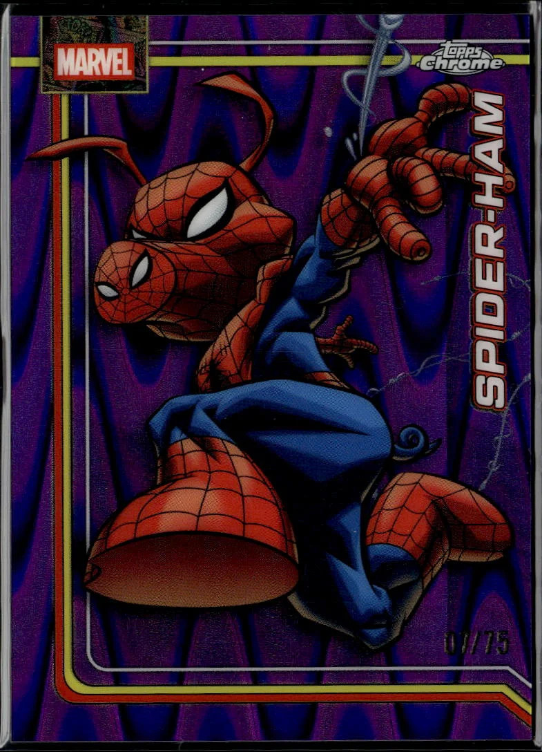 Spider-Ham 2026 Topps Chrome Marvel Purple Refractor 7/75 #162