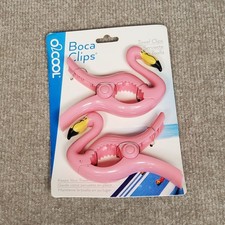 Pink Flamingo Boca Clips Beach Towel Holders O2Cool