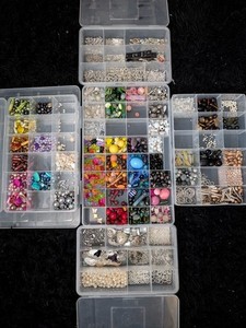 12lb Mixed Glass & Plastic Beads + Real Freshwater Pearls + Findings & Charm Lot