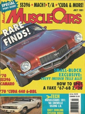 MUSCLE CARS 1991 JULY - FORD GT40 STREET CAR, JAVELIN, SS396, MACH1, T/A, CUDA