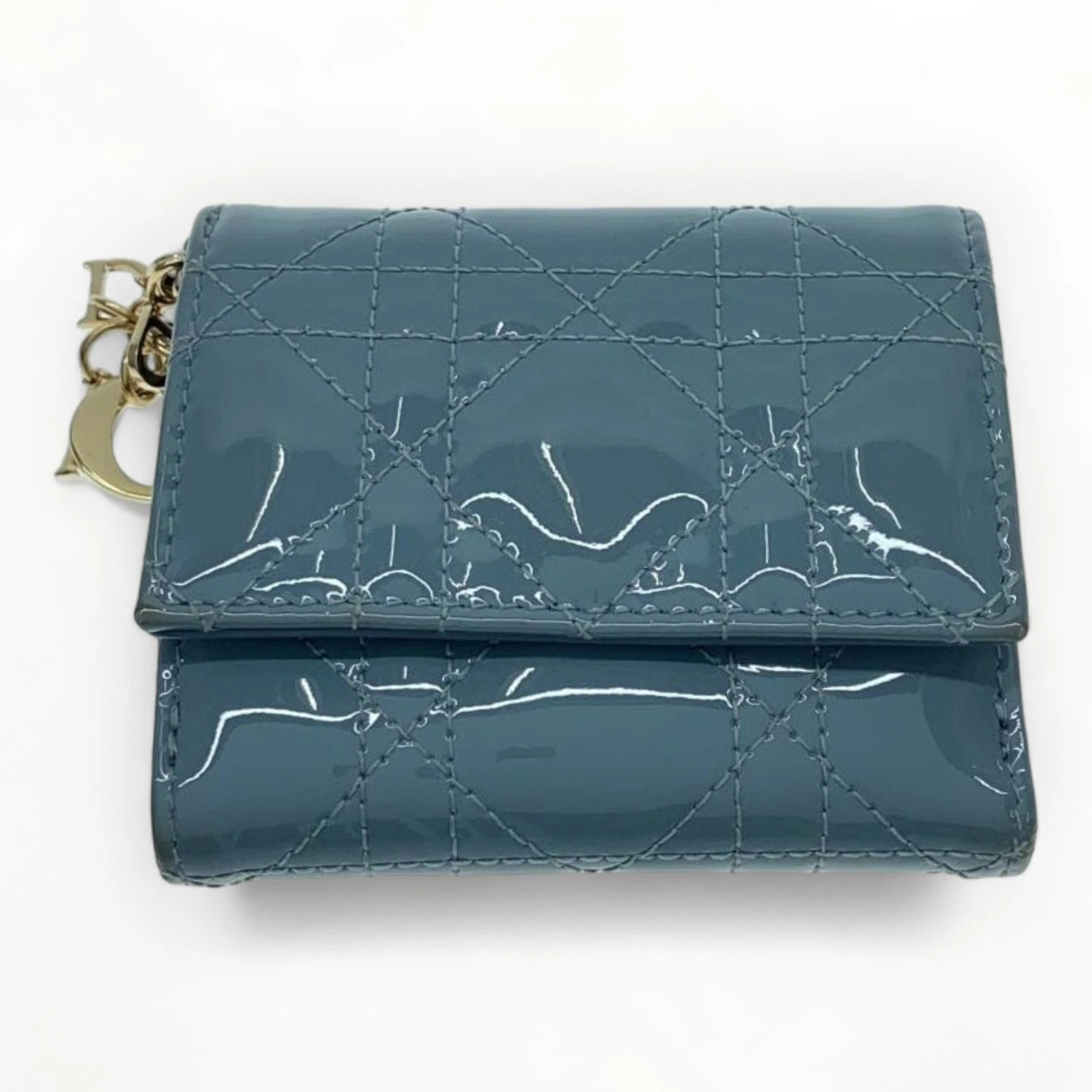 Portefeuille Christian Dior Lotus triple pli brevet cannage 8987