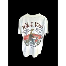 Vintage 1996 Wile E Coyote Rides T-Shirt Sz Large Biker Looney Tunes West Coast
