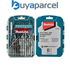 Makita P-44002 22 Piece Drill Bit and Screwdriver Set Masonry H.S.S Brad Point