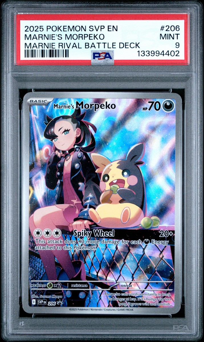 PSA 9 Marnie's Morpeko Illustration Rare 206 Pokemon Scarlet