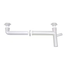 1-1/2 In. X 11 In. - 17 In. White Plastic Slip-Joint Sink Drain Outlet Waste