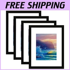 Set of 4 16x20 Picture Frames for Wall, Black