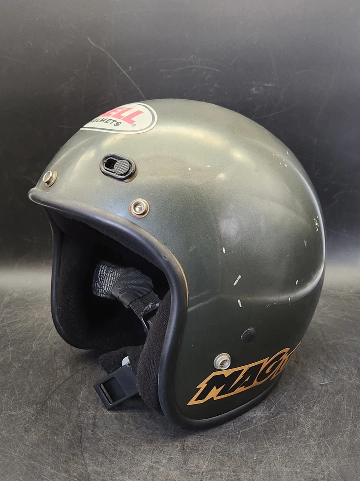 Casco de motocicleta vintage 7 1/4 Bell Magnum LTD Mag Magltd gris oscuro Foto 2 de 4