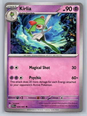 Kirlia #028/091 SV: Paldean Fates Common - Pokemon Cards D77