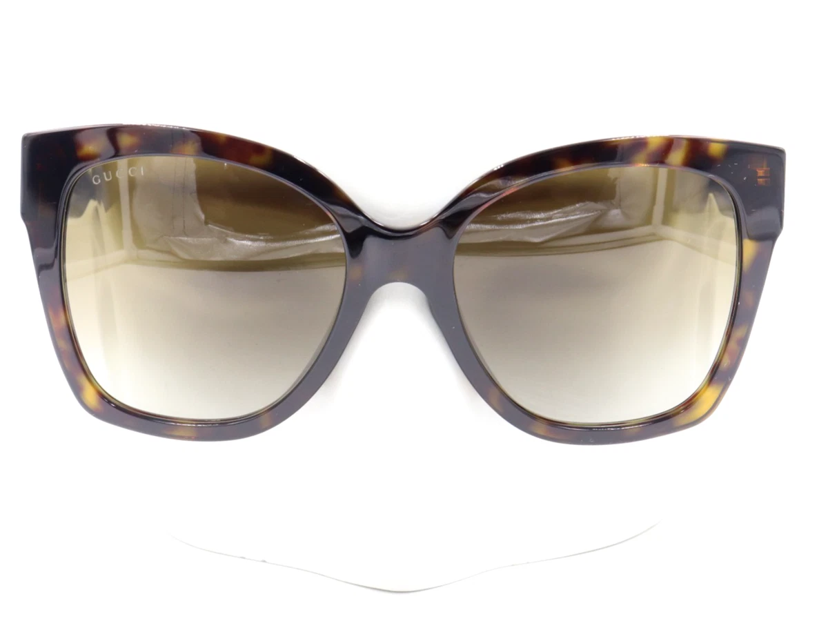 Gucci Soft Cat-Eye / Butterfly Sunglasses in Shiny Dark Havana Gucci Acetate Butterfly Sunglasses With Logo In Shiny Dark  main image 3