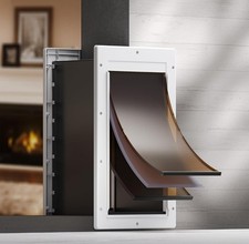 PETCOMING 3-Flap Dog Door, Medium Doggy Door for Wall, Never Large, White