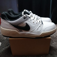 Nike Full Force Low White/Black Colorblock Low Top Lace-Up Leather Sneakers 10