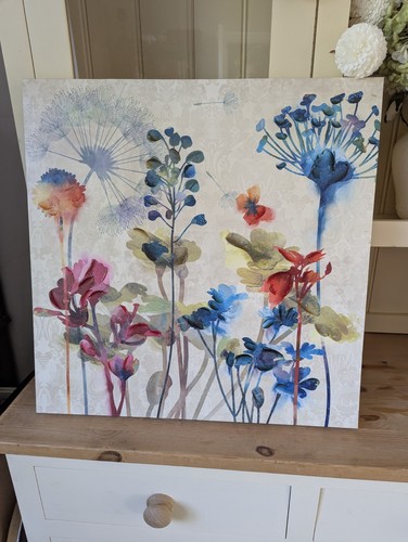 PAIR OF CANVAS WALL ART PICTURES OF FLOWERS - Picture 7 of 21