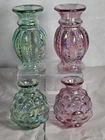 Vintage Fenton Art Glass Miniature Vase Iridescent Jacqueline Lot Of 4