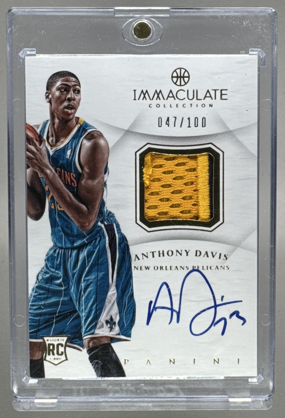 Anthony Davis 2012 Panini Immaculate #AP-AB RC Patch Auto /100