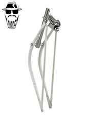 Original Lowrider 26" Bent 1" Chrome/White Durable Suspension Retro Spring Fork.