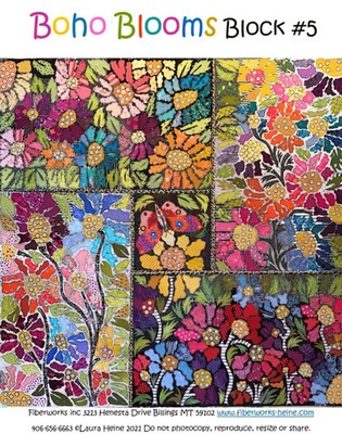 Boho Blooms Block #5 Collage Pattern by Laura Heine