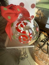 NEW INITIAL WHIMSICAL MONOGRAM LETTER S RED GREEN CHRISTMAS ORNAMENT