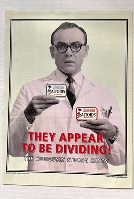1998 VTG Altoids Magazine Ad-''The Curiously Strong Mints''-Wintergreen Peppermint