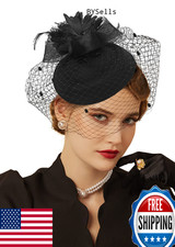 Cizoe Women's 20s 50s Vintage Pillbox Fascinator Hat for Kentucky Derby