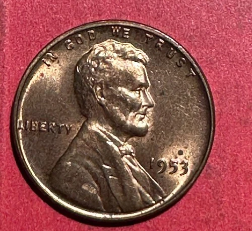 1953 Choice Uncirculated LINCOLN CENT "FULL RED" "Philadelphia" Mint! Coin!