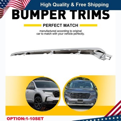 Chrome For 2023 Honda Pilot Front Driver Bumper Upper Grille Molding Trim Grill