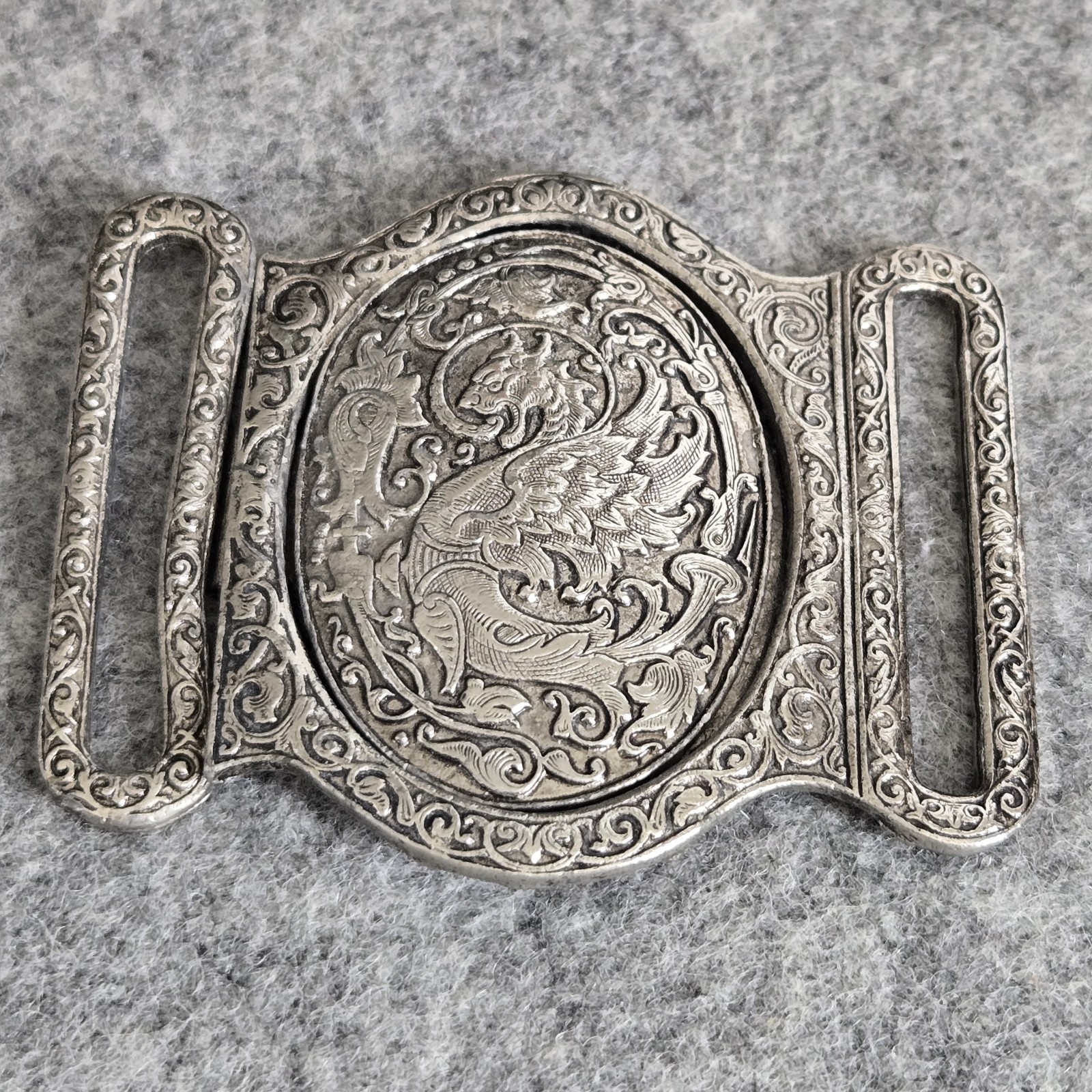 Vitg Interlocking Buckle Pewter Mythological Grif… - image 2