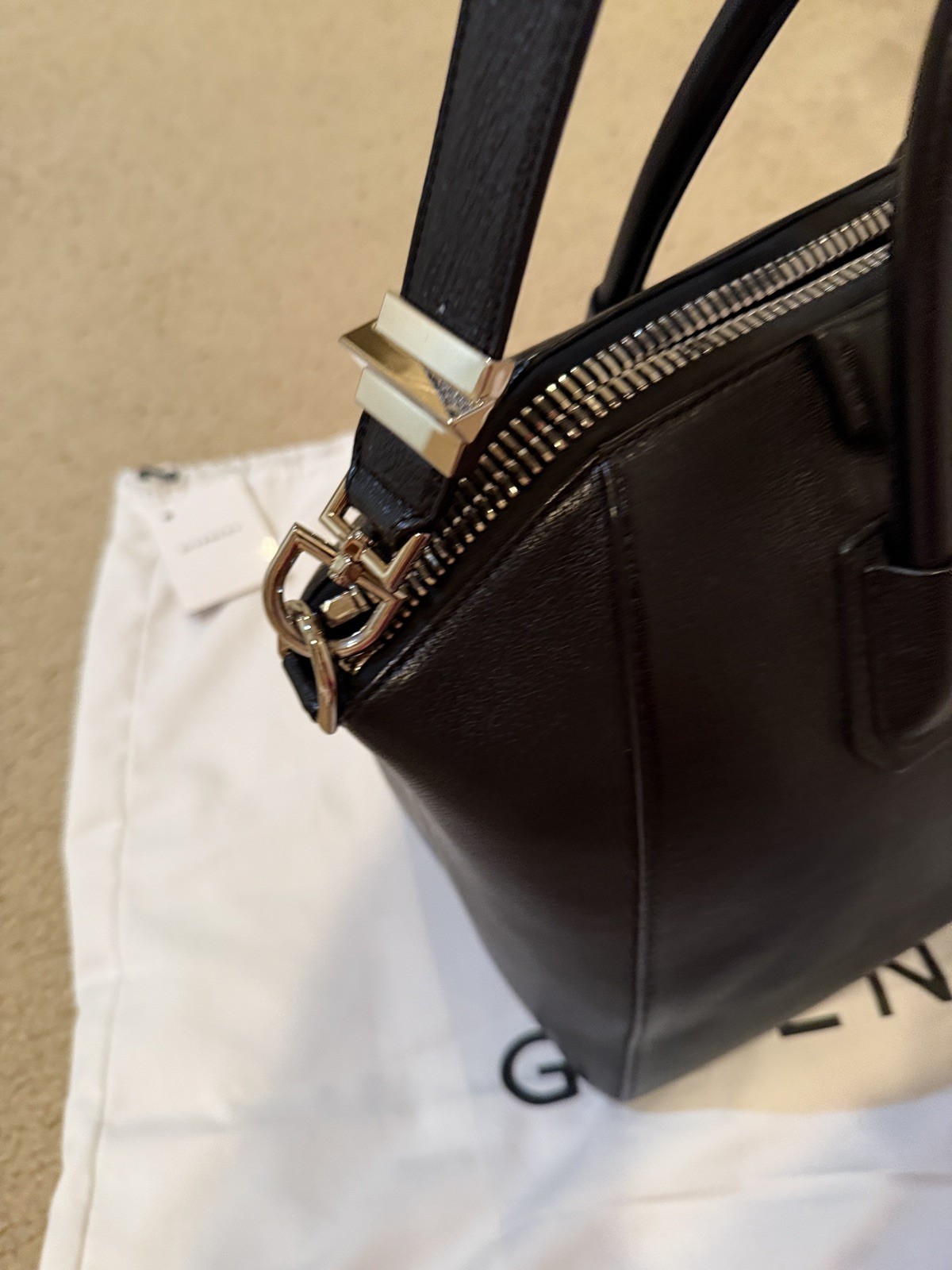 Authentic Givenchy Antigone Medium, Black Leather… - image 11