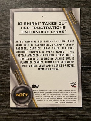 2020 WWE Womens Division #41 Io Shirai def. Candice LeRae Wrestling Karte