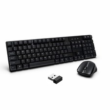 Wireless Keyboard Mouse Suit 2.4G Silent Waterproof Full Size for PC Laptop Smar