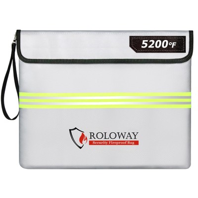 Fireproof Document Bag (14 x 11 inch) with 5200  Upgraded Aluminum Foil Layer...