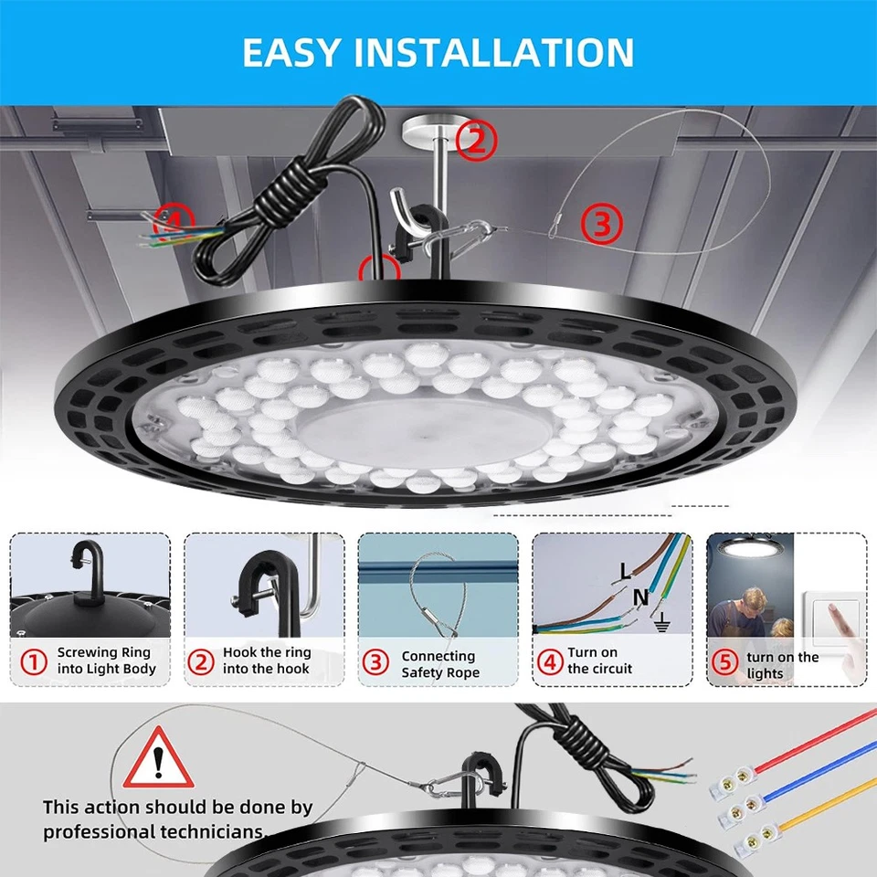 10x 500W UFO LED Hallenbeleuchtung Industrielampe High bay Hallenstrahler Lampe - Bild 4 von 4