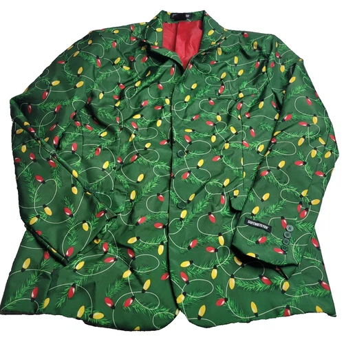 Suitmeister Men’s XL Christmas Lights Green Jacket - product listing photo