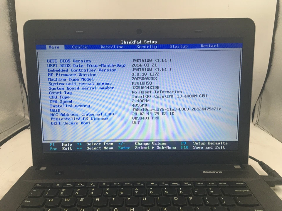 LENOVO THINKPAD E440 - BOOTS TO BIOS - INTEL 13 4000 - 4GB RAM - 14" - READ - BB - Image 2 of 4