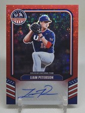 2026 Panini Stars & Stripes Prizm AUTO Red Disco Prizm LIAM PETERSON # /25 SP