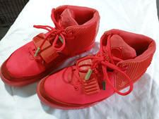Nike Air Yeezy SP II Red October Uomo UK 8.5 Originali Rosso Ottime Condizioni