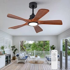 42 Inch Ceiling Fans with Lights and Remote, Wood Ceiling Fan with Light, Dim...