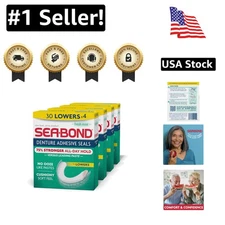 All-Day Hold Denture Adhesive Seals, Fresh Mint, 120 Pack – Strong & Comfortable