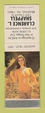 Matchbook Cover - Clarence Shappell Match Collector Reading PA pinup WEAR