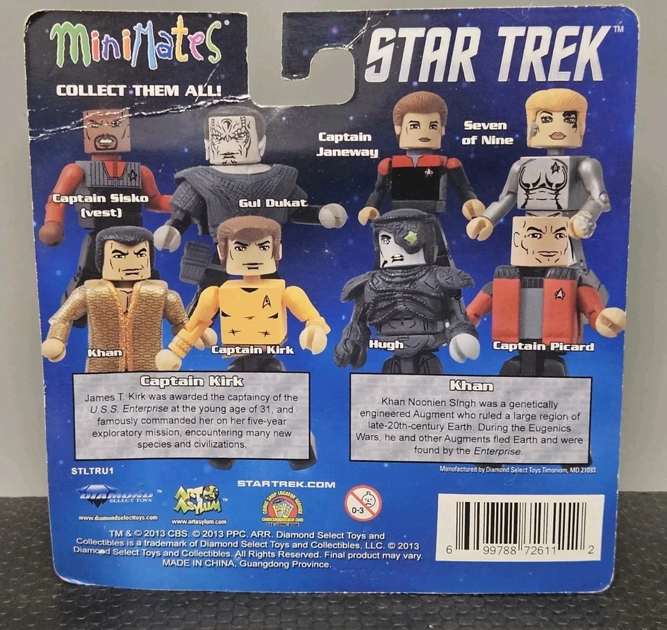 Capitán Kirk & Khan Star Trek Mini Mates Nuevo Paquete de Figuras Selladas 2013-Nuevo Foto 3 de 4