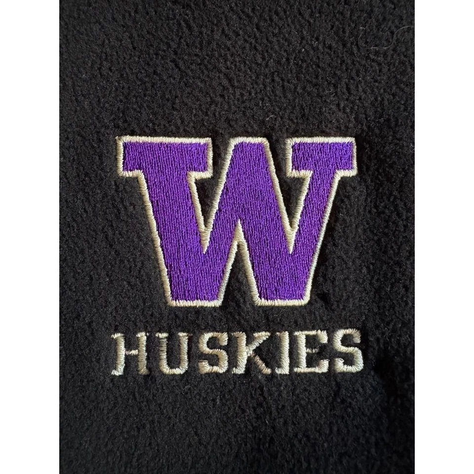 CUTTER & BUCK UW Huskies Black Fleece Vest w/University of WA logo Sz WOMEN'S XL - Image 2 of 4