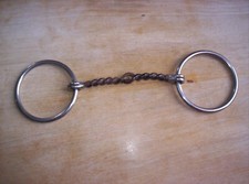 Used Loose Ring Snaffle Bit 5" Twisted Sweet Iron Mouth 3 1/2 " Side Rings
