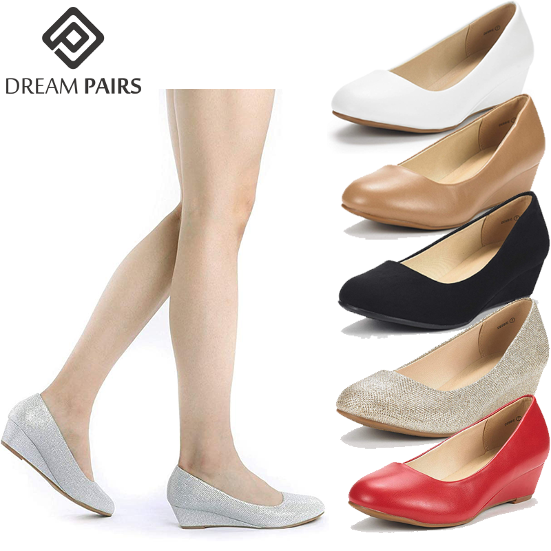 Heel Slip On Comfort Dress Pump Shoes 