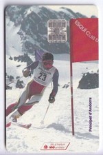 ANDORRE TELECARTE / PHONECARD .. 100U AND42 SKI SLALOM 01/96 CHIP/PUCE C.12€
