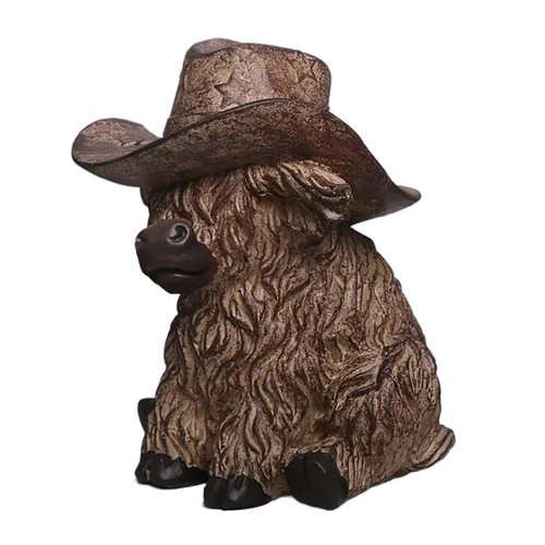 Highland Cow Statue Collection Decorative Figurine for Bedroom Office Shelf