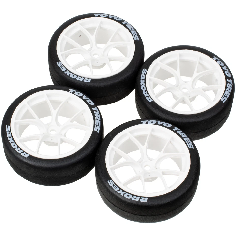 4Pcs RC Car Wheel Rims & Rubber Tire For Traxxas 4-Tec 2.0 Tamiya TT-01 TT-02 - Image 3 of 4