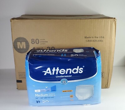 x80 Attends Underwear Medium 34''-44'' AP0720 (Full Case) 4 Packs 