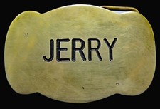 Jerry Name Brass Vintage Belt Buckle